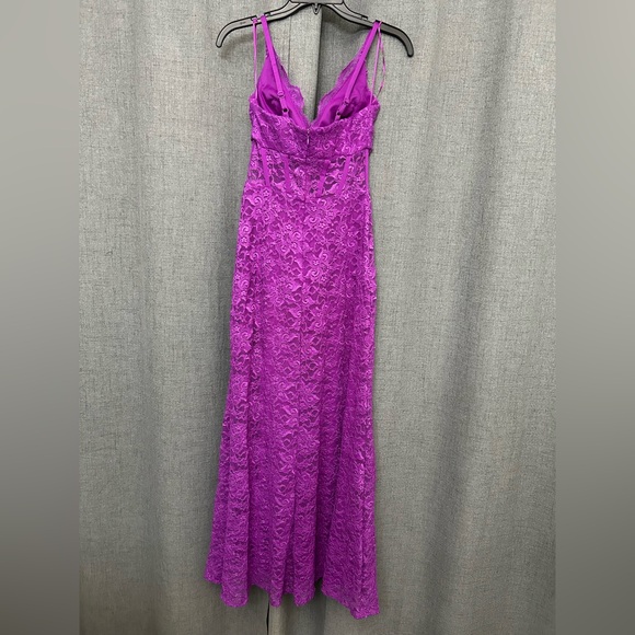 Morgan & Co Women's Juniors Long Lace Corset Prom Dress - Picture 5 of 7